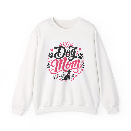 Dog-Mom-Sweatshirt weiß – Motiv Pfote & Herz
