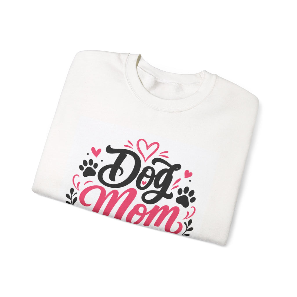Dog-Mom-Sweatshirt weiß – Motiv Pfote & Herz