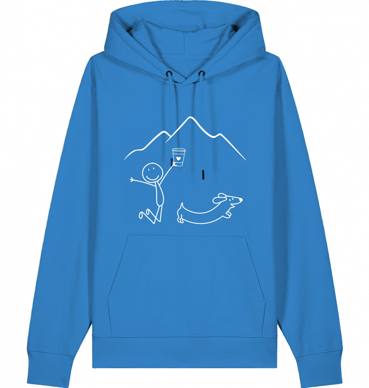 DOGS. COFFEE. RUNNING Hoodie Mindful Blue – Produktansicht
