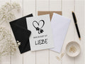 Trauerkarte Hund | Beileidskarte Hund | Was bleibt ist Liebe | Abschied Haustier | Kondolenzkarte Hund | Trauergeschenk Tierliebe Umschlag
