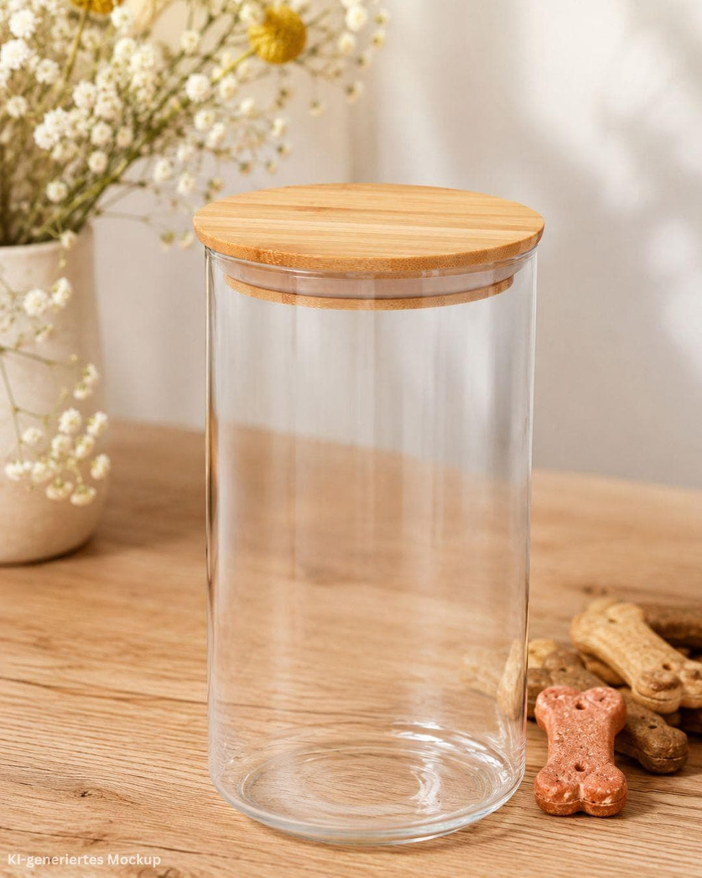 Leckerlidose, Vorratsglas mit Bambusdeckel, personalisiertes Geschenk für Hundebesitzer, Futterglas, Geschenke, Geschenkidee Hundeliebhaber
