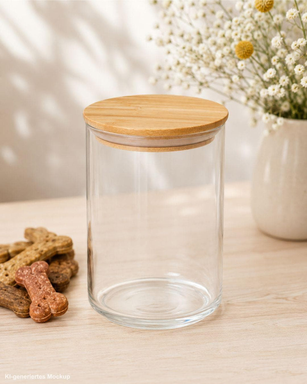 Leckerlidose, Vorratsglas mit Bambusdeckel, personalisiertes Geschenk für Hundebesitzer, Futterglas, Geschenke, Geschenkidee Hundeliebhaber