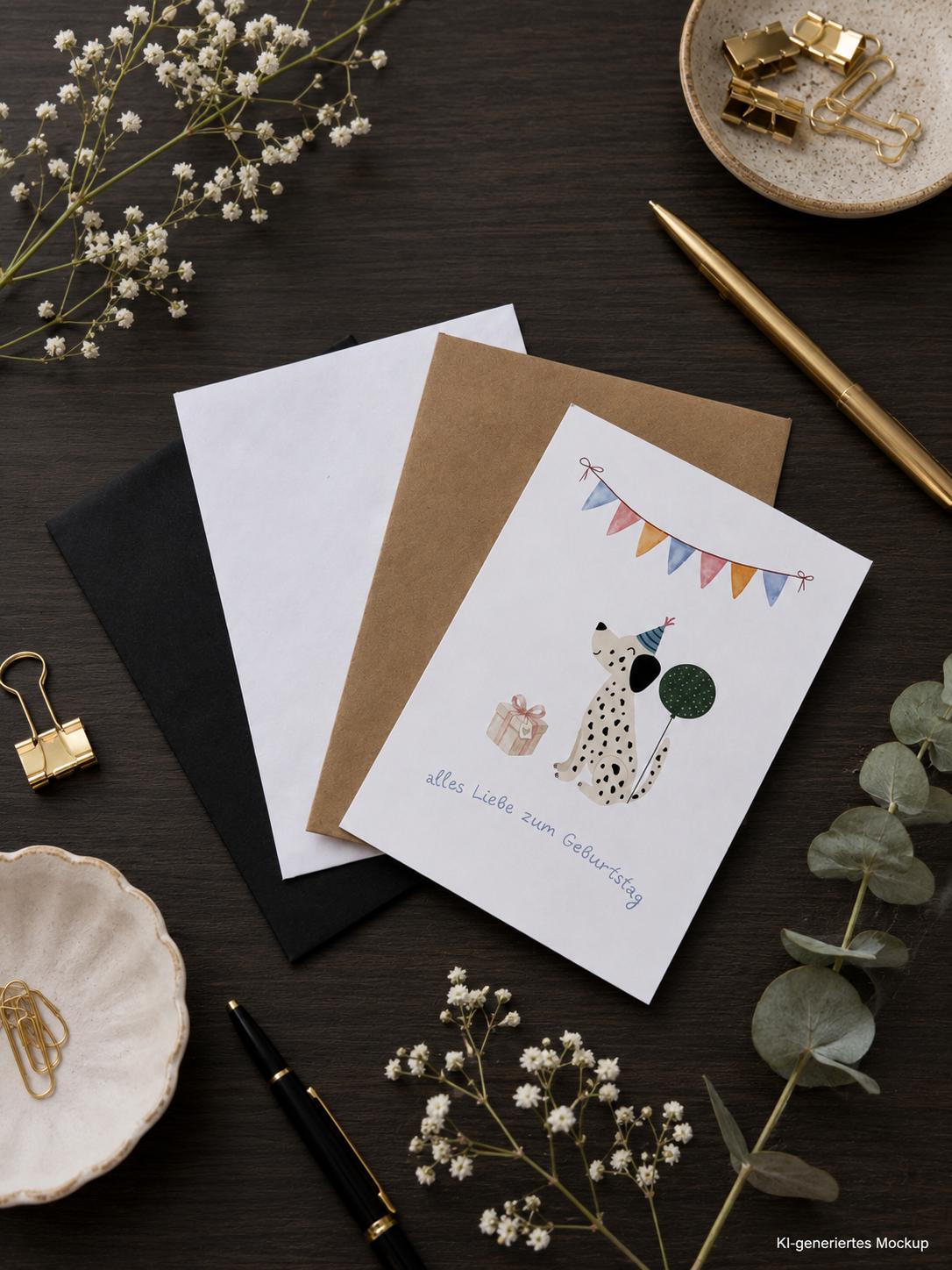 Geburtstagskarte Hund | Alles Liebe zum Geburtstag | Glückwunschkarte Hundeliebhaber | Postkarte mit Hund | Geburtstagsgruß | Hundekarte