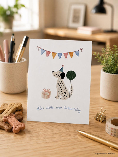 Geburtstagskarte Hund | Alles Liebe zum Geburtstag | Glückwunschkarte Hundeliebhaber | Postkarte mit Hund | Geburtstagsgruß | Hundekarte
