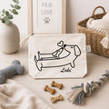 Personalisierte Hundetasche in beige | Hunde Organizer mit Namen | Tasche für Leckerlis & Zubehör | Geschenk für Hundebesitzer