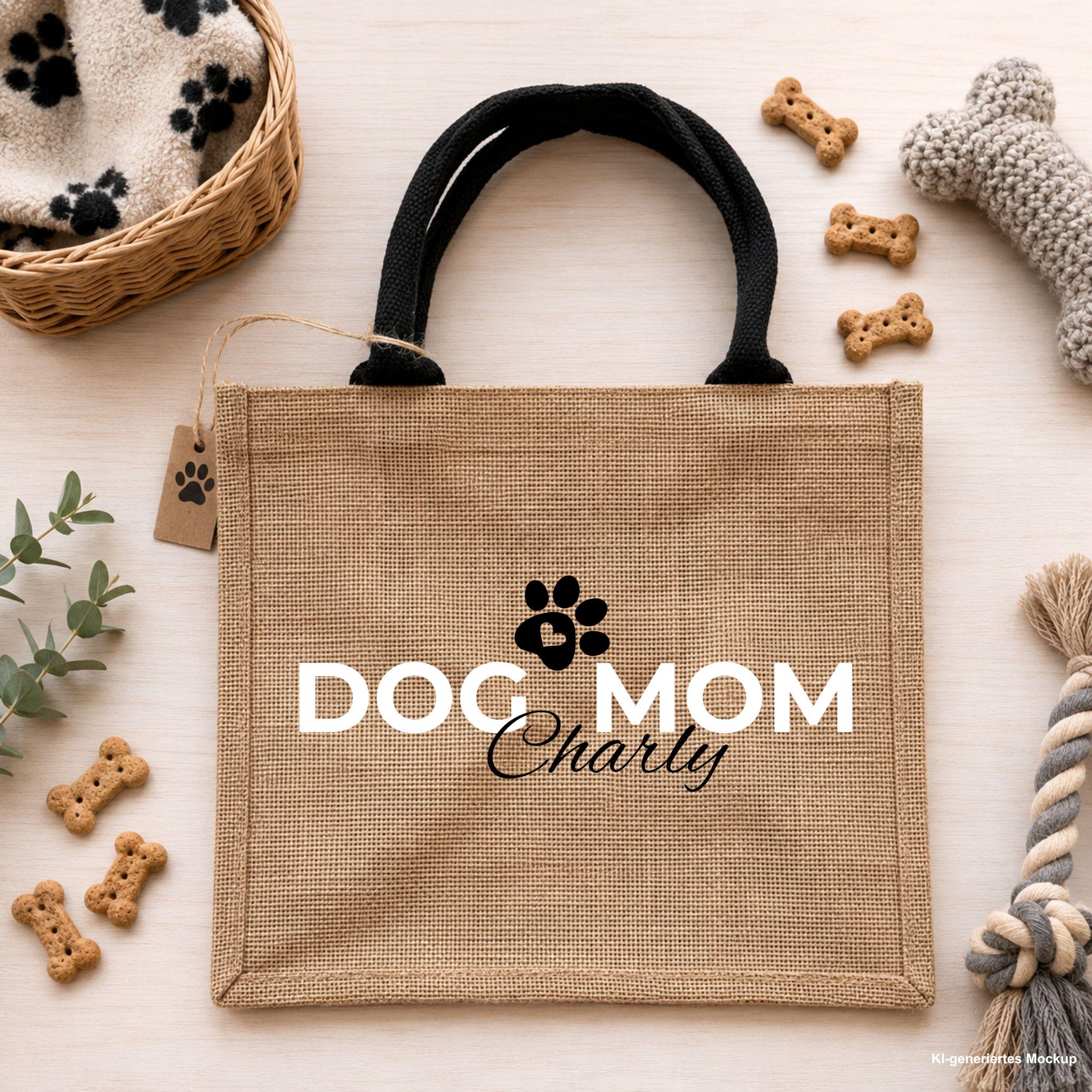 Personalisierte Jutetasche Hund | Hundetasche 30x30cm | Tasche für Hundebesitzer | Hundemama Geschenk | Hundepapa Geschenk | Tragetasche