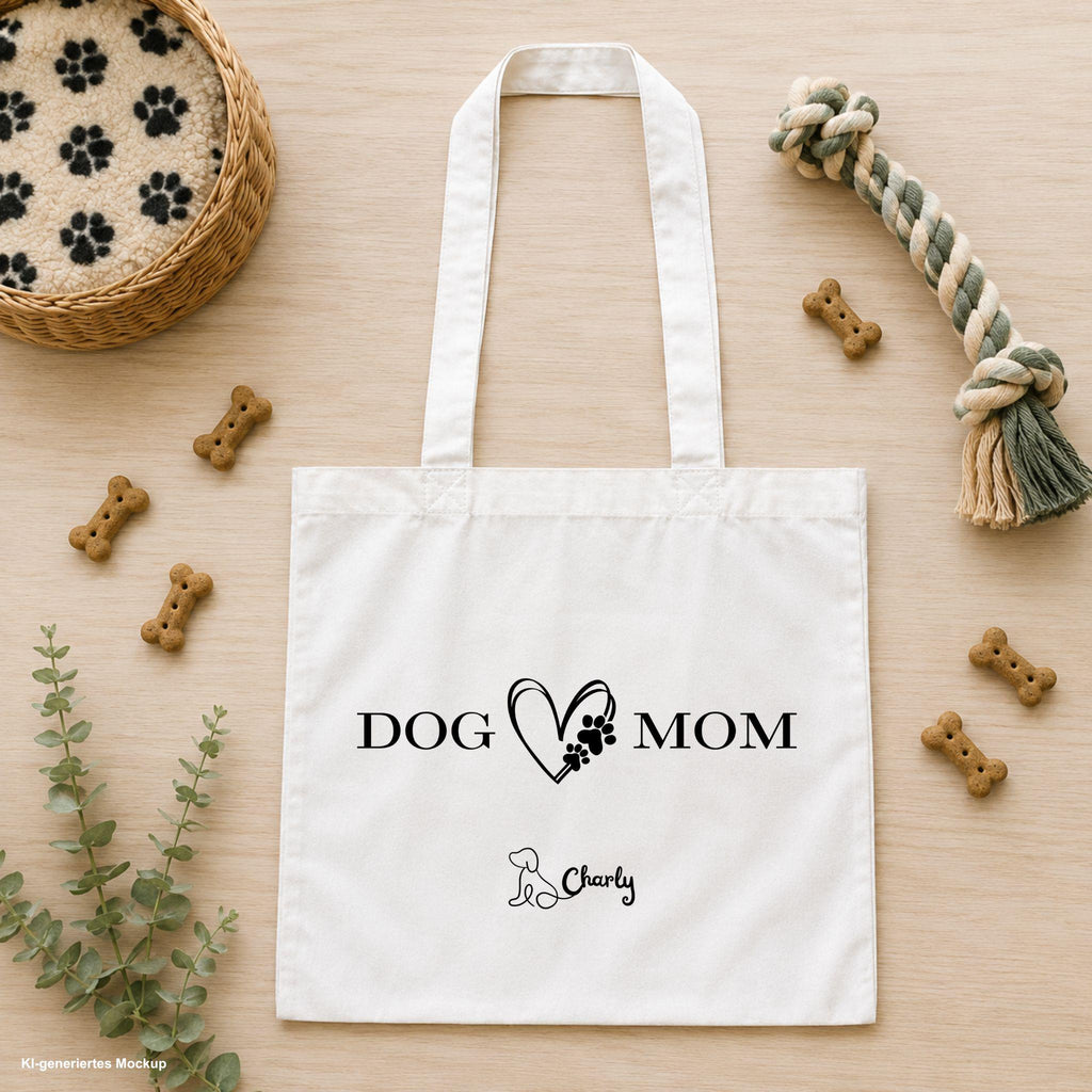 Personalisierte Stofftasche Hund | Hundetasche 41x38cm | Tasche für Hundebesitzer | Hundemama Geschenk | Hundepapa Geschenk | Tragetasche