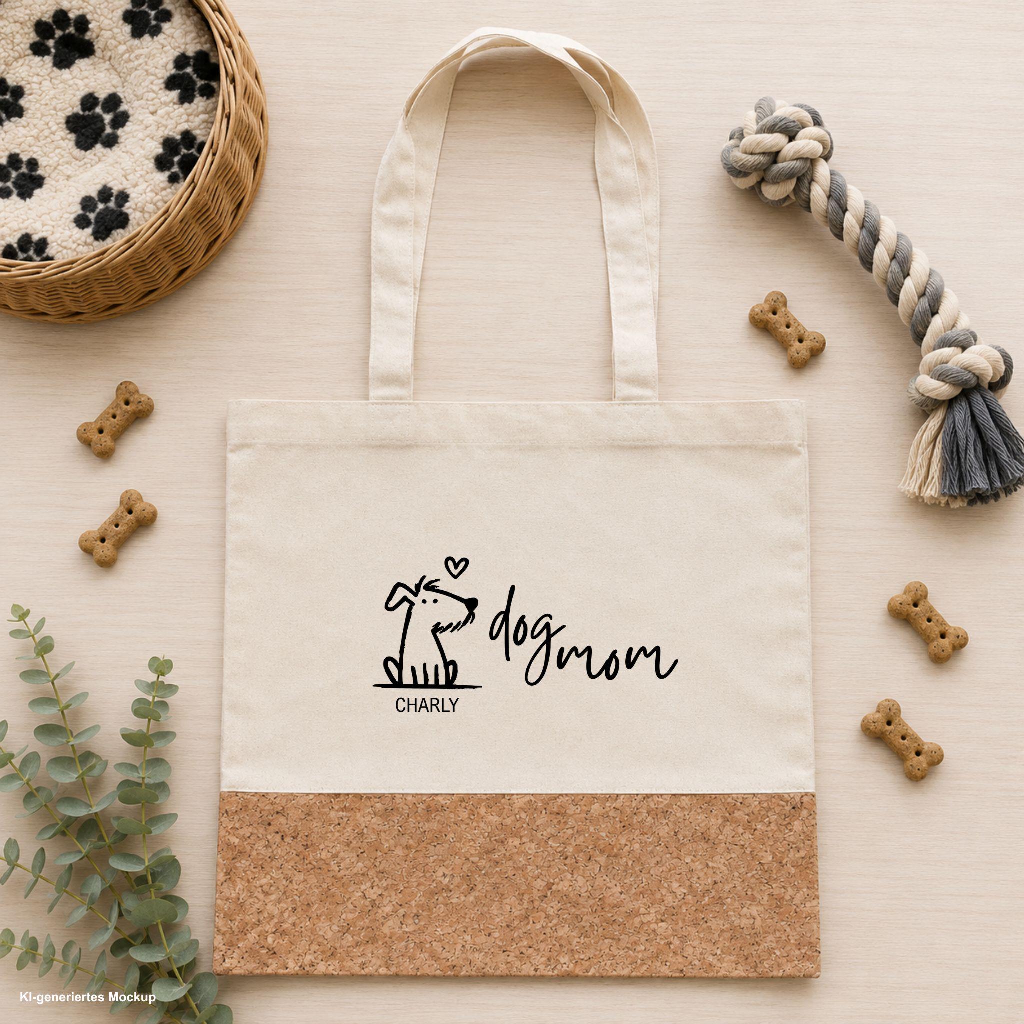 Personalisierte Stofftasche Hund | Hundetasche 41x38cm | Tasche für Hundebesitzer | Hundemama Geschenk | Hundepapa Geschenk | Tragetasche