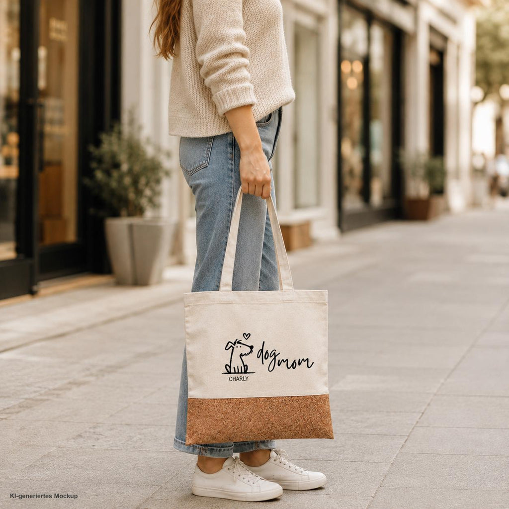 Personalisierte Stofftasche Hund | Hundetasche 41x38cm | Tasche für Hundebesitzer | Hundemama Geschenk | Hundepapa Geschenk | Tragetasche