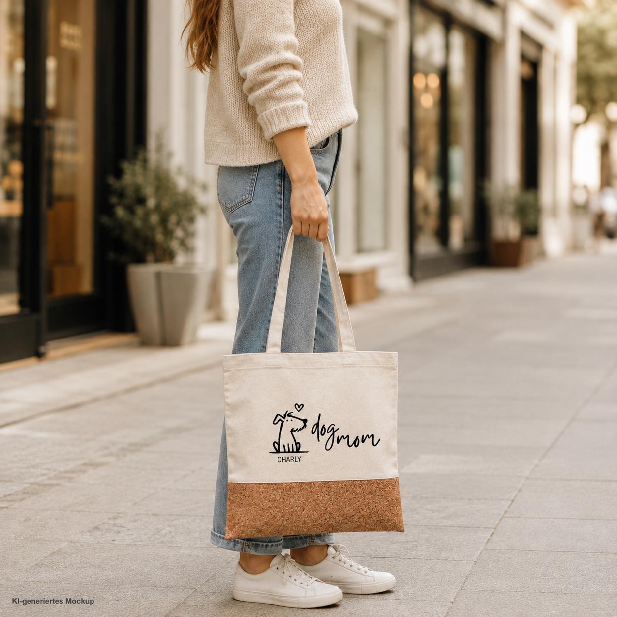 Personalisierte Stofftasche Hund | Hundetasche 41x38cm | Tasche für Hundebesitzer | Hundemama Geschenk | Hundepapa Geschenk | Tragetasche