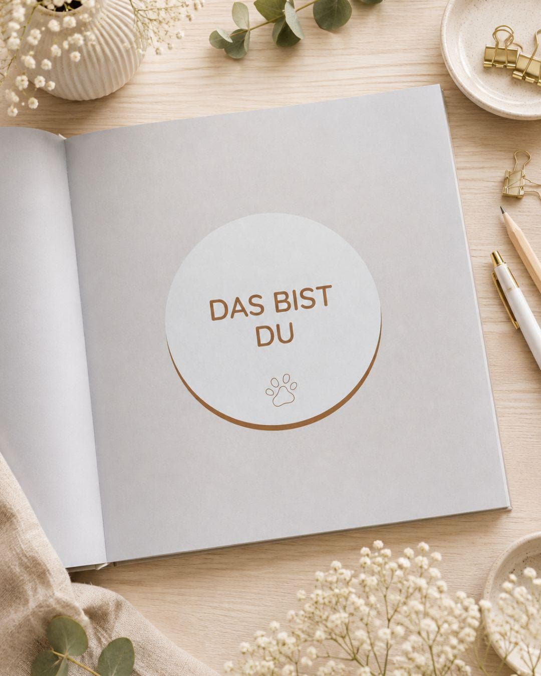 Geschenkset Welpe, Geschenk für Hundebesitzer, Erinnerungsbuch, Backmischung mit Ausstecher, Baumwolltasche mit Personalisierung, Geschenk