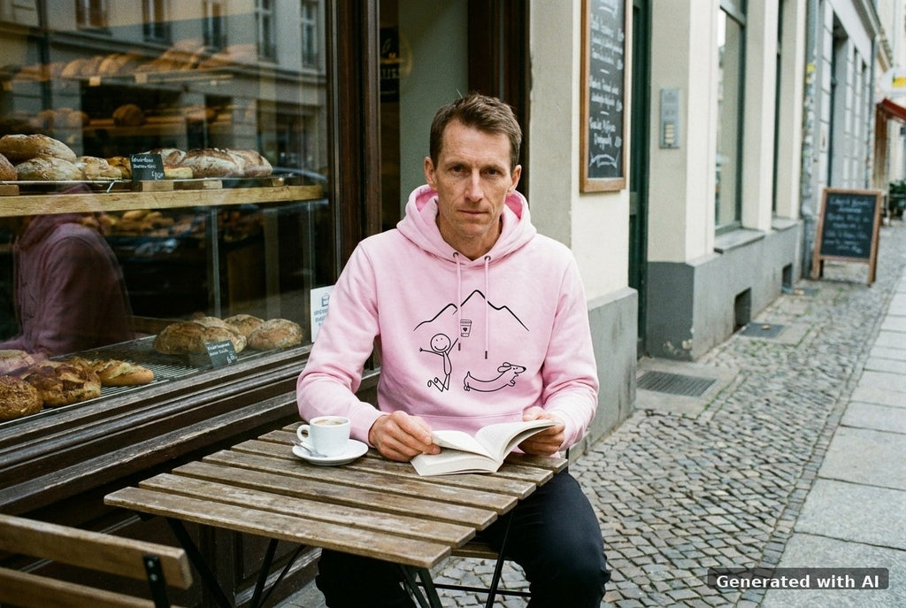 DOGS. COFFEE. RUNNING Hoodie Lilac Dream – Vorderseite