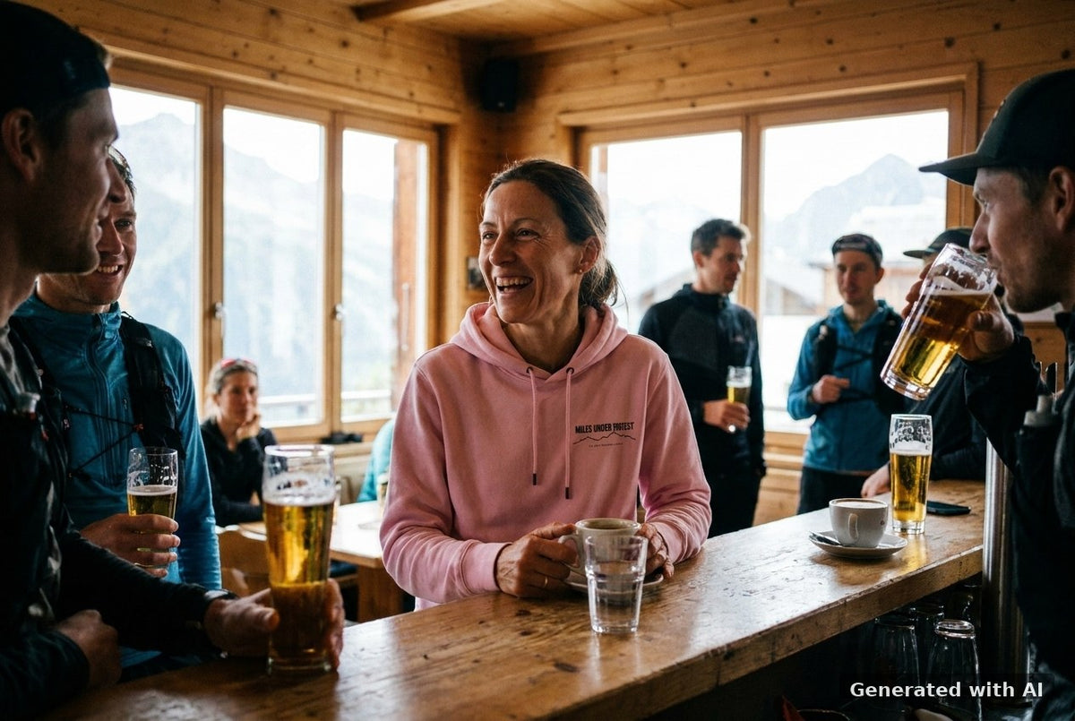 DOGS. COFFEE. RUNNING Hoodie Lilac Dream – Vorderseite