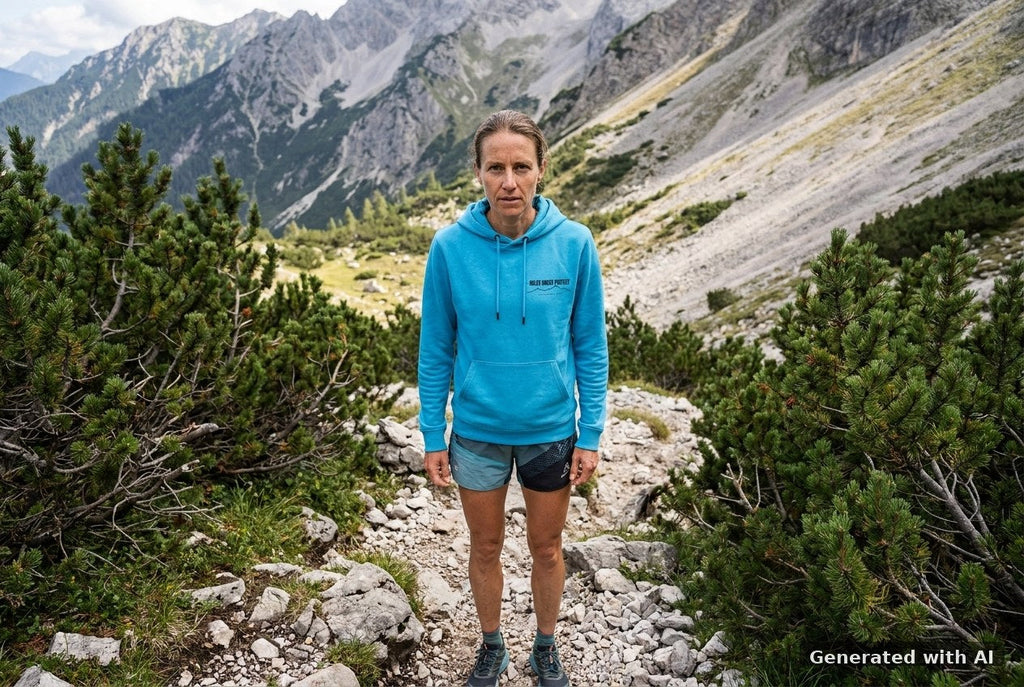 DOGS. COFFEE. RUNNING Hoodie Aqua Blue – Vorderseite